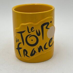 Tour De France Embossed Yellow Ceramic Coffee Mug
